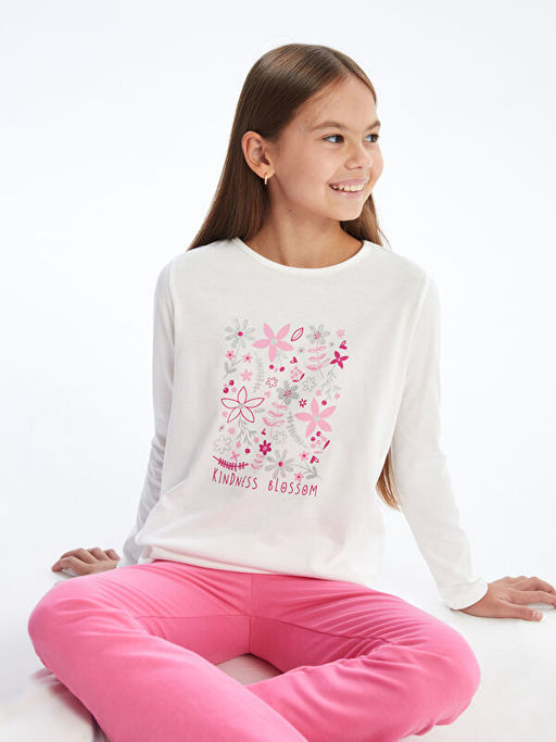 Bisiklet Yaka K?z ?ocuk Ti??rt - Waikiki фото 3