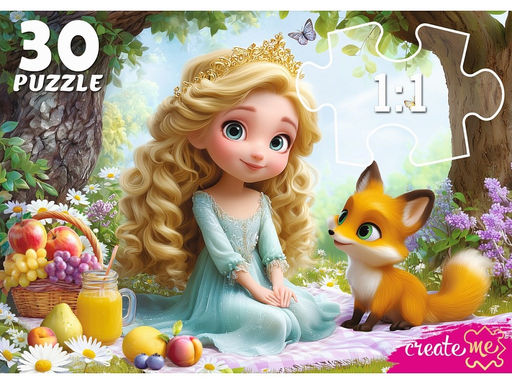 Puzzle 30 элементов "Принцесса и лисенок" (ПУ30-3182) крупные детали