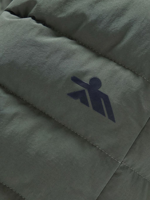 Куртка женская гибридная стёганая с капюшоном с графеновой подкладкой цвета хаки 9622_1Kh