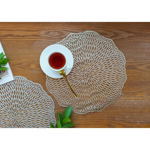 Набор салфеток сервировочных на стол Доляна Мэри, d=38 см, 4 шт, цвет золотой  фото 16