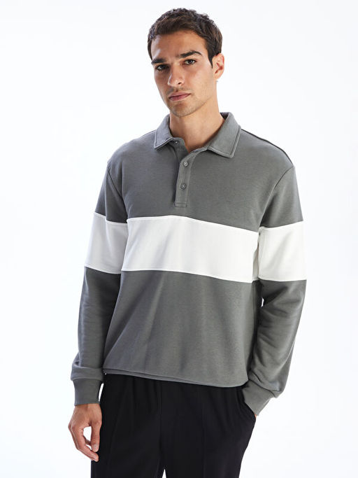 Polo Yaka Erkek Sweatshirt