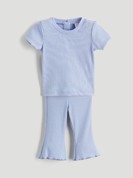 Bisiklet Yaka K?z Bebek Ti??rt ve Tayt 2li