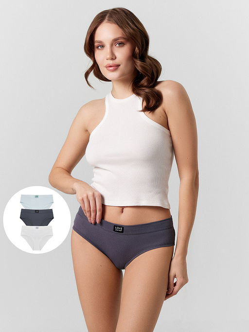 Трусики слипы женские в наборе, 3 шт