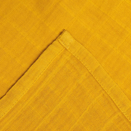 Полотенце уголок муслиновое Крошка Я, 75х75 см, цвет горчичный, 100% хлопок, 3-сл, 180 гр/м2  фото 9