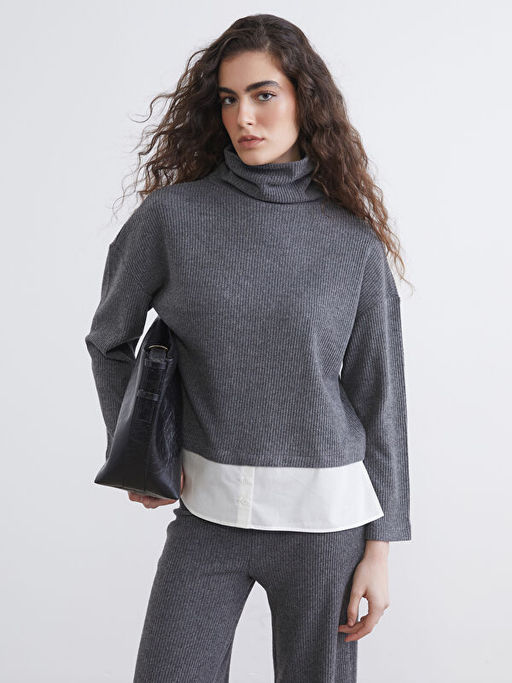 Bal?k?? Yaka Kad?n Triko Kazak