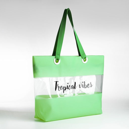 Сумка пляжная Tropical vibes, 50*35*11 см, зелёный цвет - Nazamok фото 9