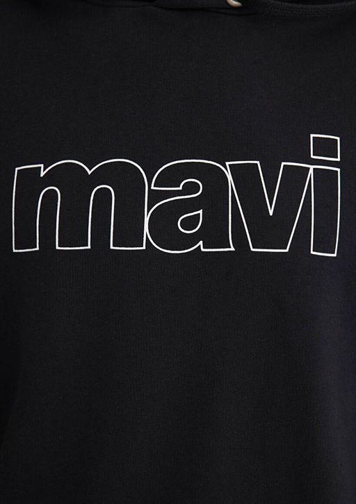 Mavi Logo Baskl Kaponlu Siyah Sweatshirt  фото 15
