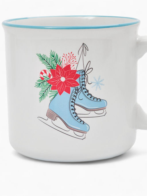 Кружка чайная новогодняя Зимние коньки, 530 мл