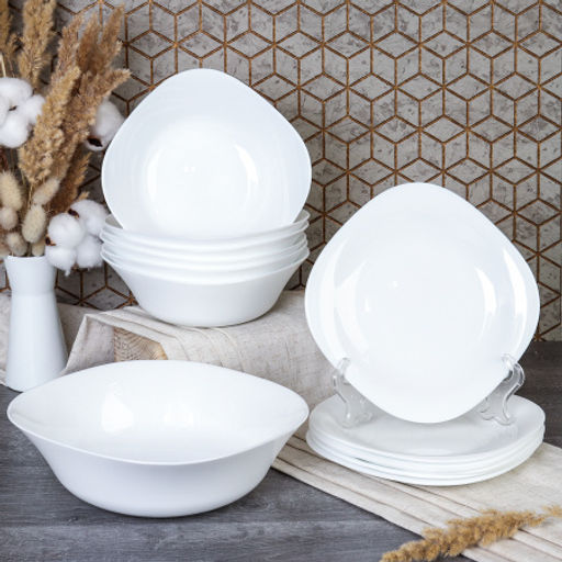 Цена за 1 шт. Столовый набор 13 предметов квадратный / GRAY-13/87595/(WHITE) /уп 2/ - ГалеонТрейд фото 2