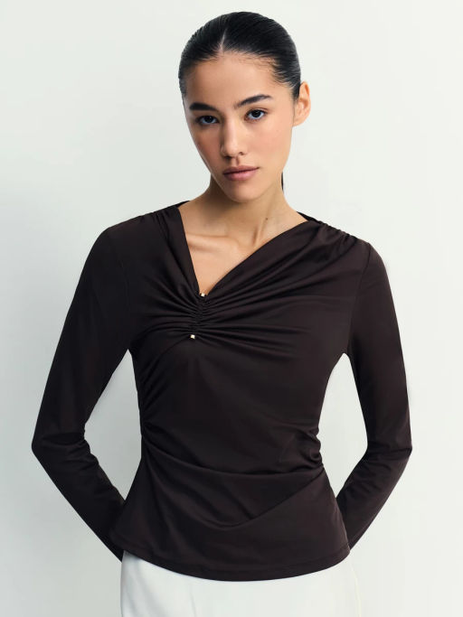 Лонгслив с декоративным узлом / Zarina  фото 3