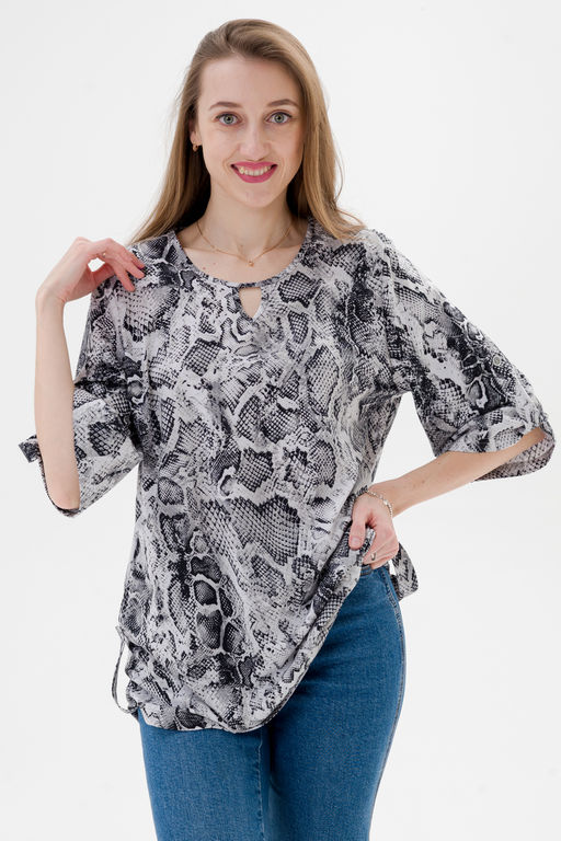 Туника женская из кулирки Полина кобра макси - Амадэль фото 4