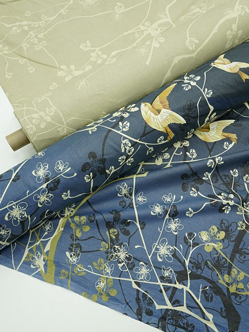 Перкаль Легкое дыхание-птицы градиент, (комп), ш.2.2м, хлопок-100%, 110гр/м.кв - Купава фото 8