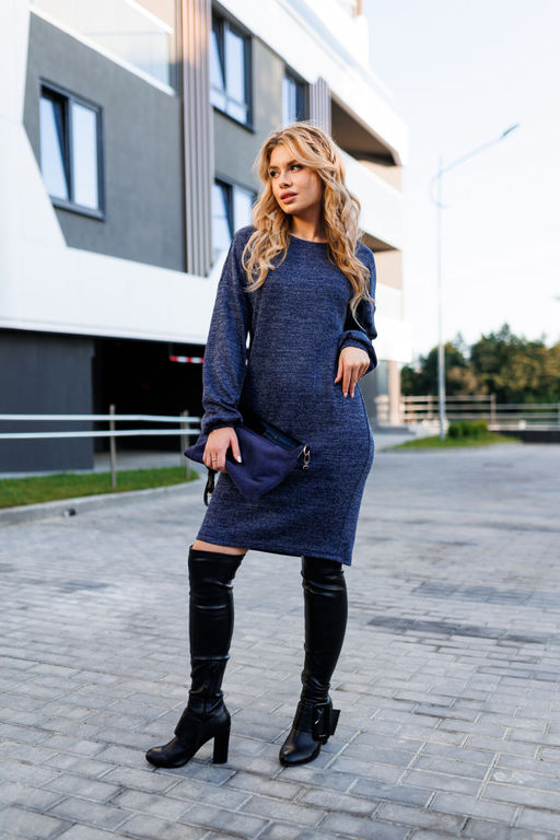 Платье AMORI 9787 темно-синий  фото 2