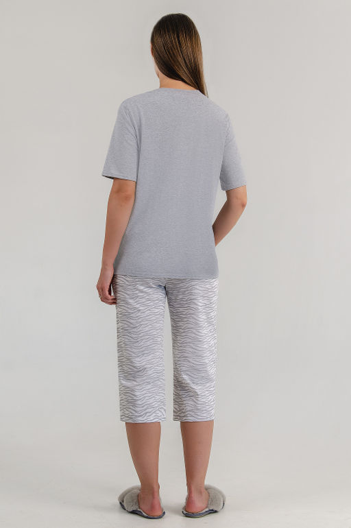 Арт. 9166 Пижама с бриджами 44-50 (4 шт) Цвет:серый,белый - Калинка фото 9