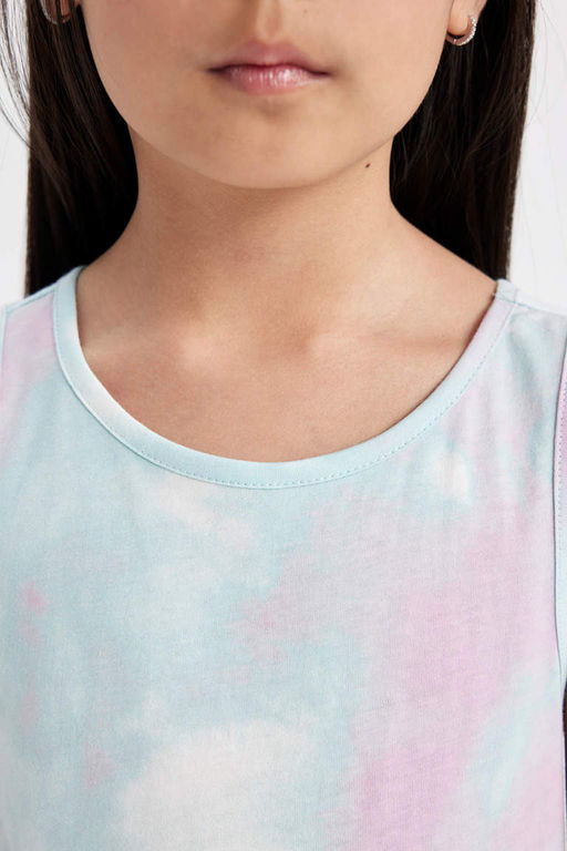 Платье без рукавов с рисунком для девочки - Defacto фото 3