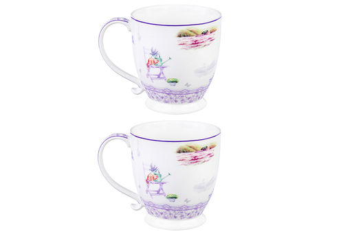 Набор 2 кружек 450 мл 13,5*10*10,5 см Лаванда на ножке, NEW BONE CHINA - Elan gallery фото 5