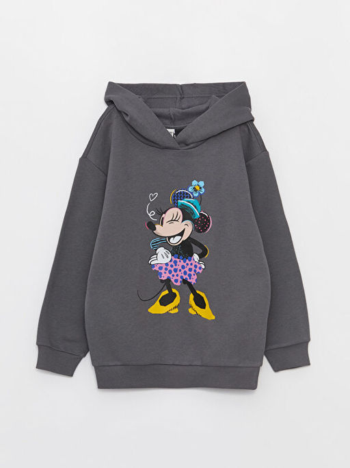 Minnie Mouse Bask?l? K?z ?ocuk Hoodie ve E?ofman Alt? - Waikiki фото 2