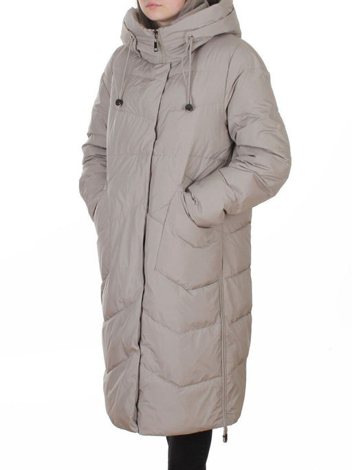 8806 GRAY/BEIGE Пальто зимнее женское (150 гр. холлофайбер)