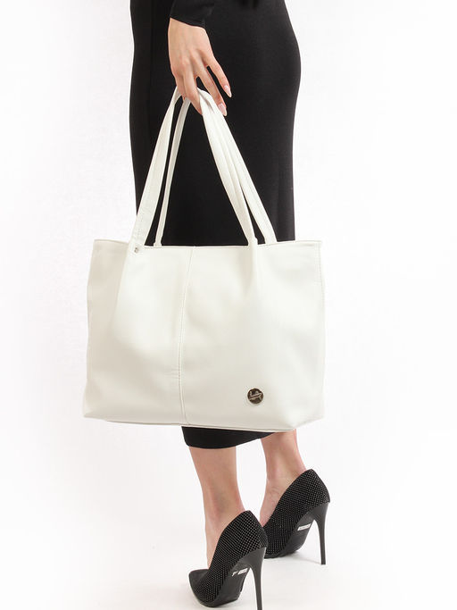LACCOMA сумка Флоренция-L815-белый эко кожа хлопок  фото 8