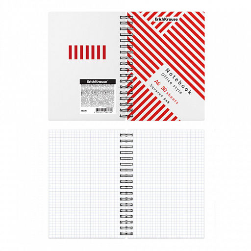 Цена за 5 шт. Тетрадь общая с пластиковой обложкой на спирали ErichKrause Red Concept, А6, 80 листов, клетка  фото 2