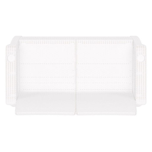 Диван «Ротанг» двухместный, 127×70×79 см, белый, с подстаканниками