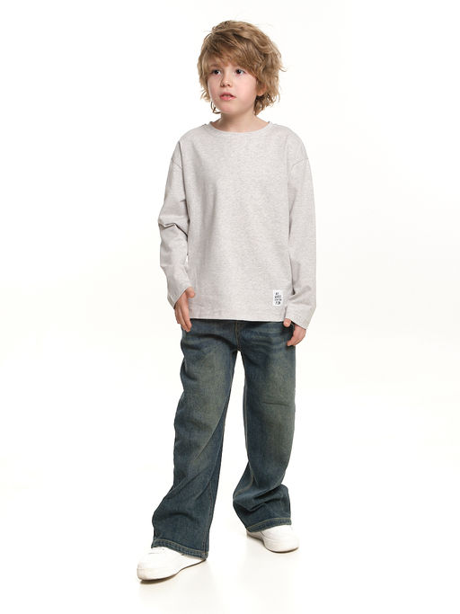 Базовый лонгслив для мальчика 22-6007 белый - Mini maxi фото 47