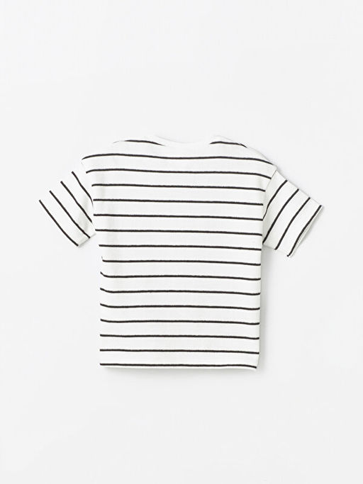 Bisiklet Yaka K?sa Kollu ?izgili Erkek Bebek Ti??rt - Waikiki фото 2