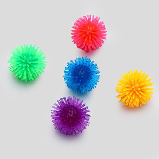 Цена за 5 шт. Шарик для кошек игольчатый, мягкий, 5 см, микс цветов (фасовка 5 шт), микс цветов - Пижон фото 2