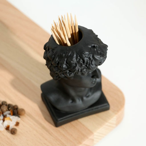 Подставка для зубочисток Давид, черная, 5х5х9 см - Дорого внимание фото 3