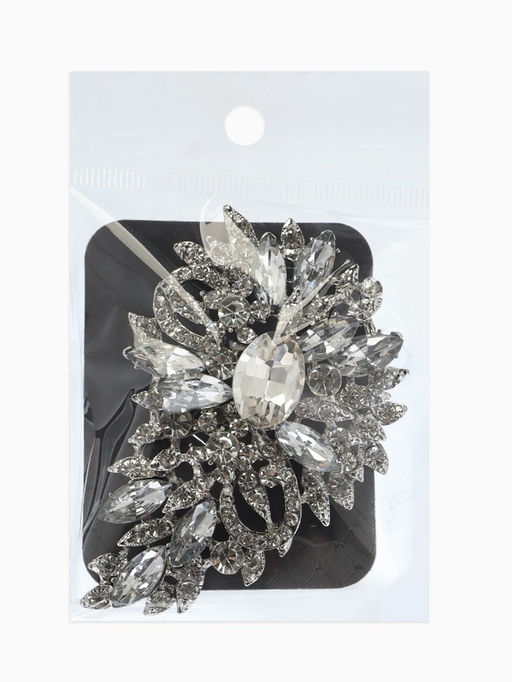 Брошь «Императрица. Льдинки в цветке», белая в серебре