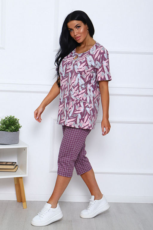 Костюм с бриджами (00990, бордовый) - Плиона фото 8