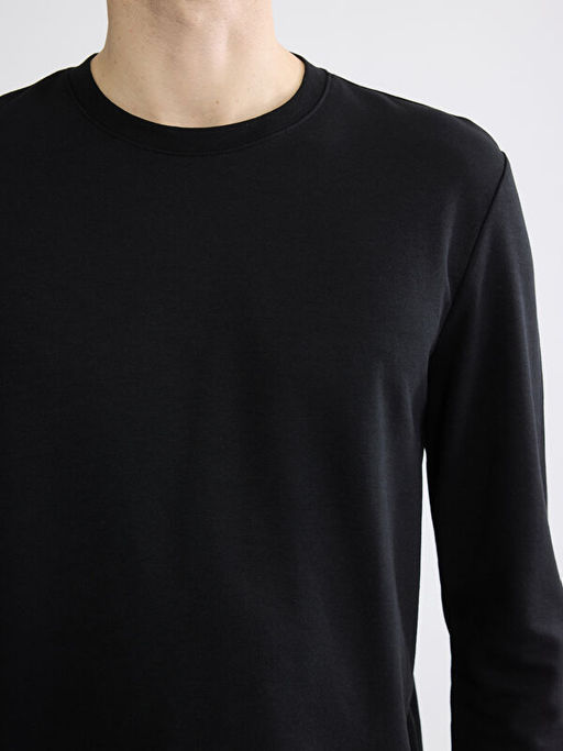 Bisiklet Yaka Uzun Kollu Erkek Ti??rt