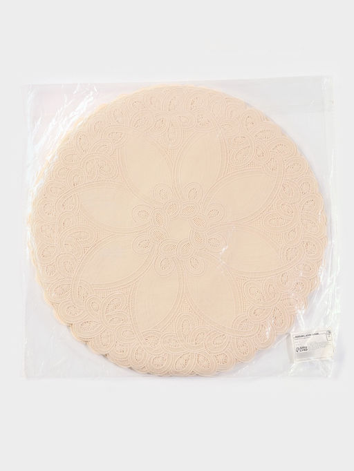 Цена за 12 шт. Салфетка ажурная «Цветок», d=38 см, бежевая