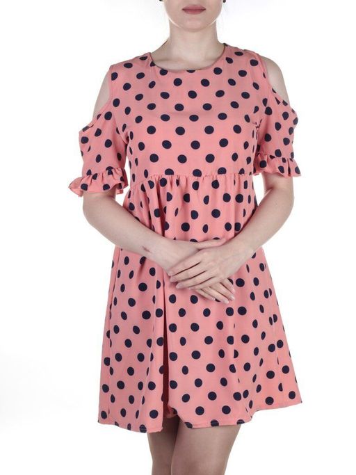 916 Платье летнее в горошек Fashion