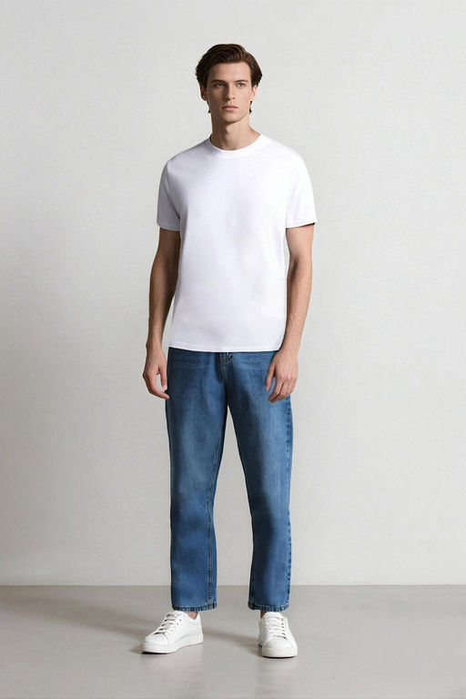 %100 Pamuk Baggy Fit Jean Pantolon - Defacto фото 2