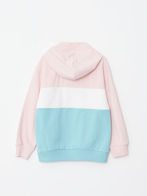 Kap??onlu Bask?l? Uzun Kollu K?z ?ocuk Sweatshirt - Waikiki фото 2