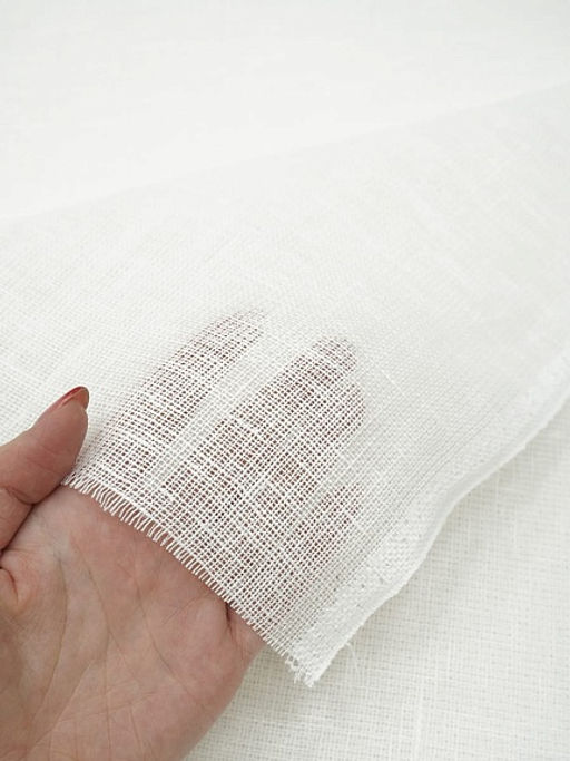 Лен декоративный Сетка цв.Белый, ш.1.5м, лен-100%, 175гр/м.кв. - Купава фото 3