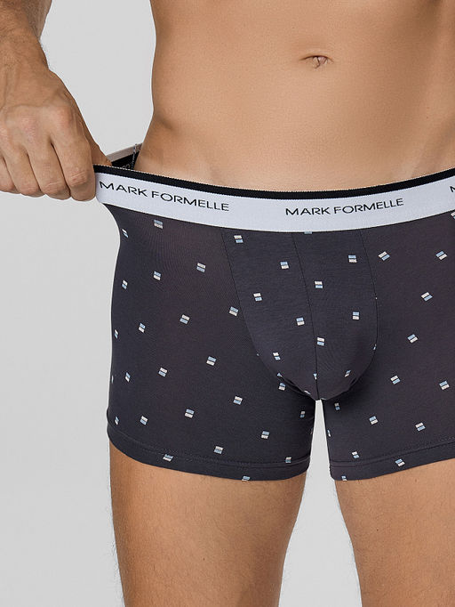 Трусы боксеры мужские серые в наборе, 2 шт