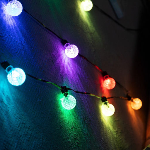Умная гирлянда Нить 6 м с насадками Калейдоскоп, IP20, тёмная нить, 20 LED, свечение RGB, USB - Luazon lighting фото 2