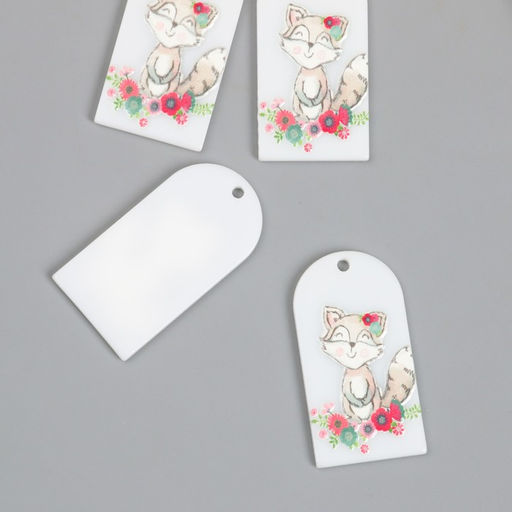 Цена за 4 шт. Декор для творчества акрил Енотик в цветах, 0.2?2.1?3.9 см