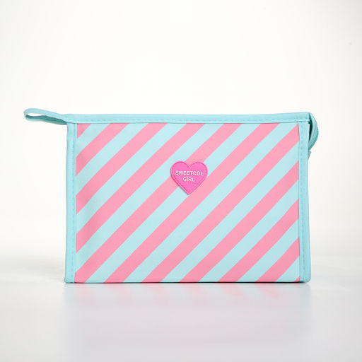 Косметичка на молнии, треугольная, с рисунком Sweetcol girl, бирюзовая - Simaland фото 2