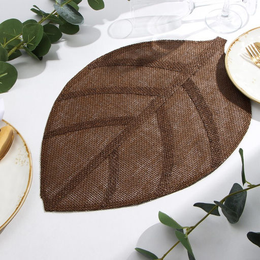 Салфетка сервировочная Доляна Листочки, цв.коричневый, 30*45 см  фото 2