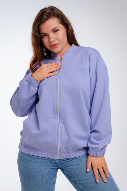 Бомбер из коттон фита сирень макси - Амадэль фото 22