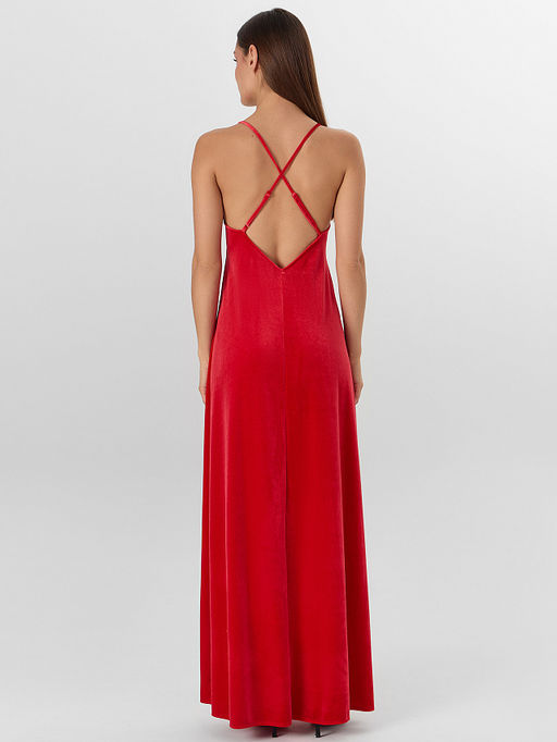 Сарафан женский красный велюровый