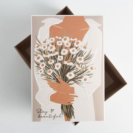 Коробка подарочная складная, упаковка, Ромашки, 30?20?9 см