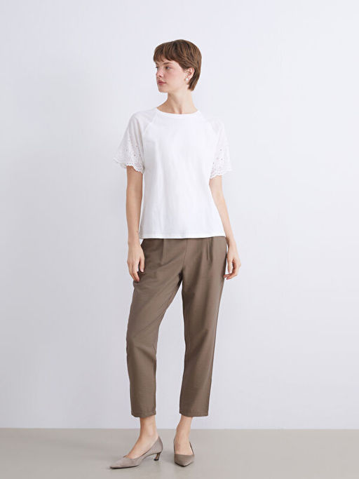 Bisiklet Yaka Ajurlu Bluz