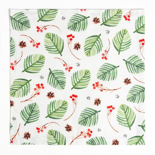 Набор сервировочных салфеток с декоративными кольцами С Новым Годом, 40?40 см - 4 шт., 100% хлопок, саржа 190 г/м?