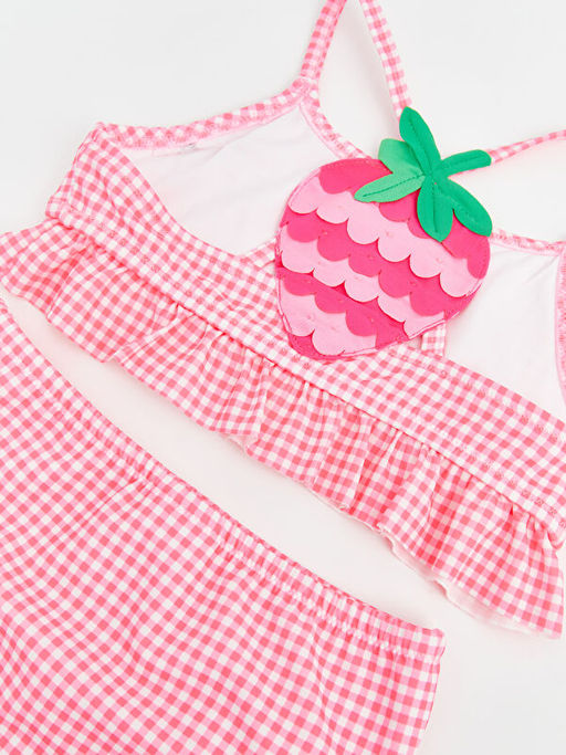 Ekose K?z ?ocuk Bikini Tak?m?