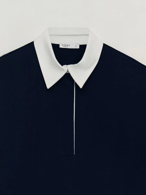 Хлопковый джемпер с отложным воротником / Zarina