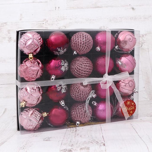 Ёлочные игрушки Лаурен узоры, шары новогодние, d=6 см, набор 20 шт., МИКС - Зимнее волшебство фото 2